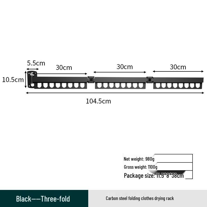 Invisible Folding Balcony Clothes Rack - No-Punch Telescopic Drying Rack