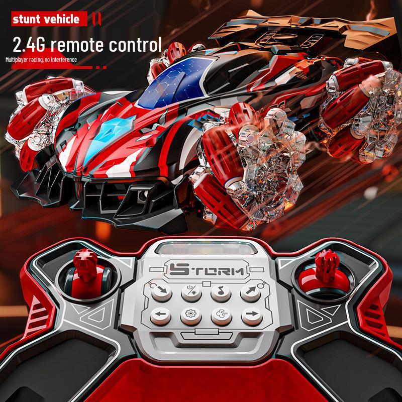 Voice-Controlled Stunt Car: Gravity Sensing, Sprays, LED Lights, Four-Wheel Drive - Fun Toy for Boys