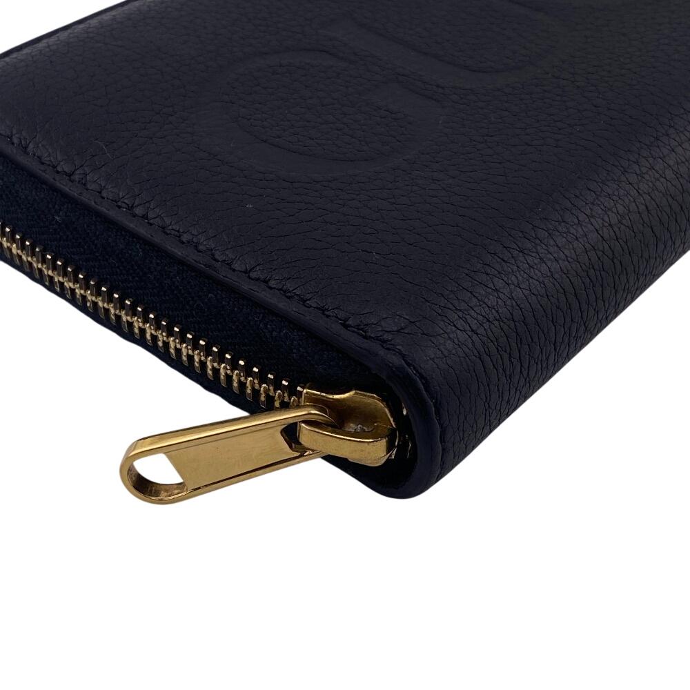 GUCCI 658691 Zip Around leather Purse black leather unisex Used