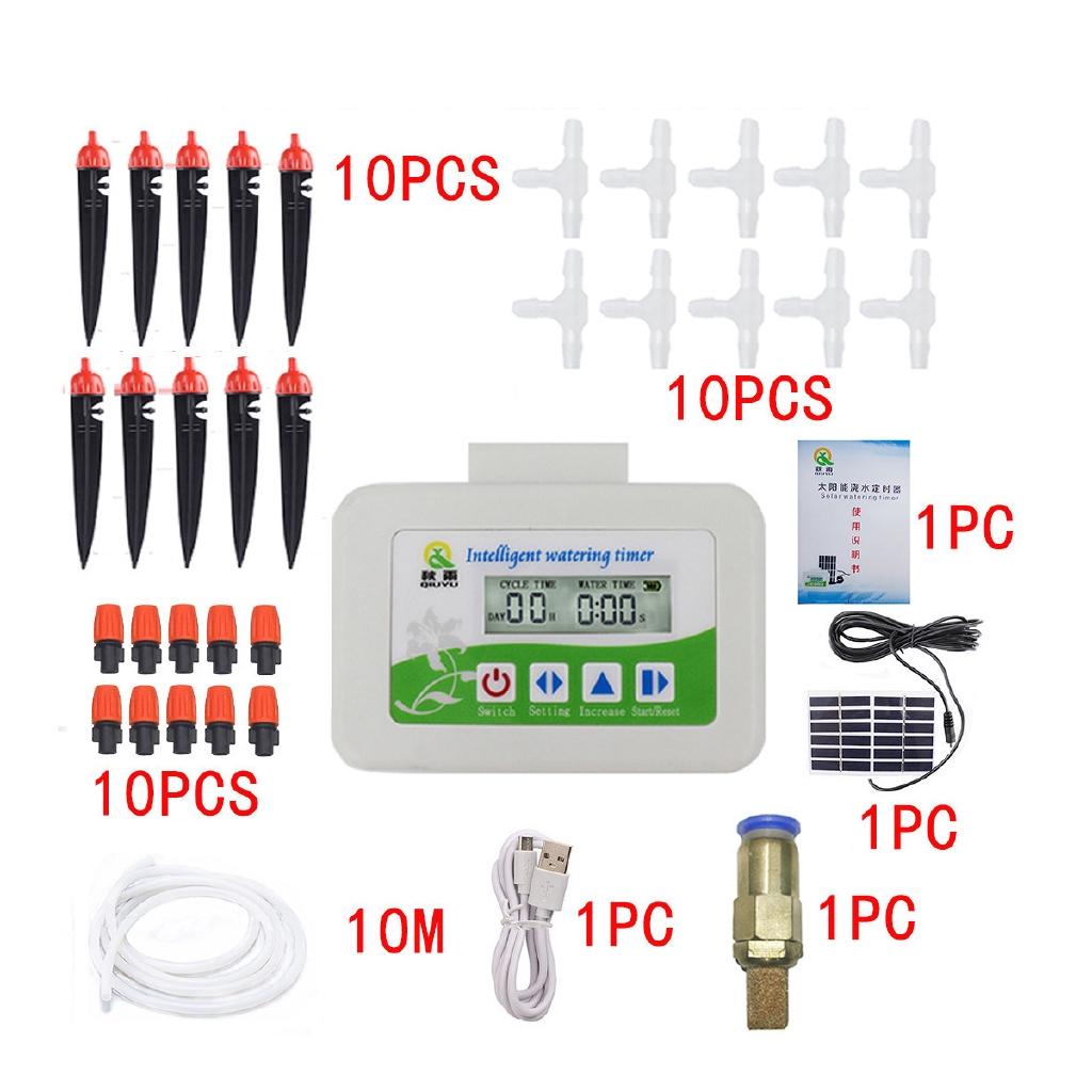3W 2000 mAh PI67 Drip Irrigation Solar Irrigation System Outdoor Garden Automatic Watering Timer Solar Charging Device Plant Irrigation Nozzle