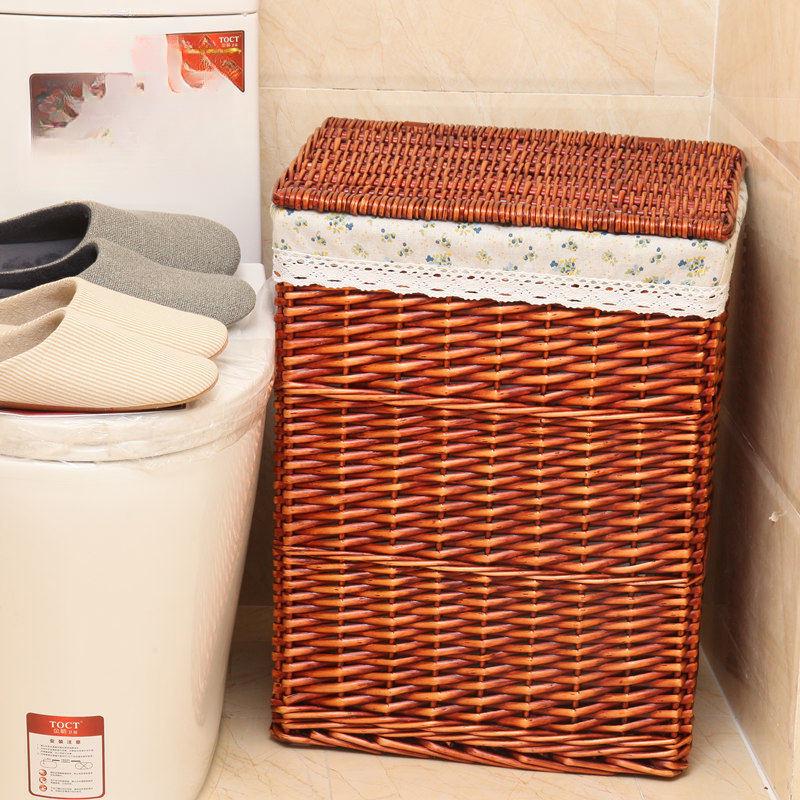 Rattan Woven Storage Basket for Laundry, Toys, or Hot Pot Restaurant Use