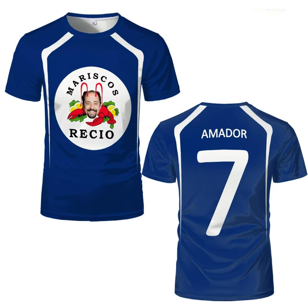 Letní prodyšné rychleschnoucí tričko Mariscos Recio Dresové tričko Humor Mořské plody Krevety Fotbal AMADOR Tričko