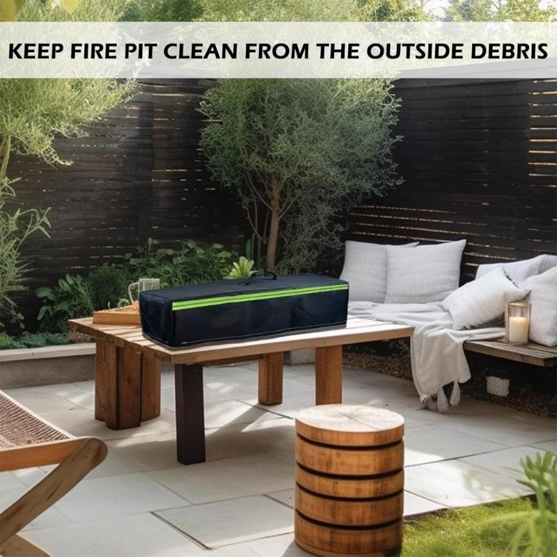 Outdoor Fire Pit Cover Protectors Guard For 28inch Gas Fire Table Waterproof Oxford Materials Reflective Safety Features