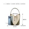 New color matching cowhide shoulder bag niche texture bag popular messenger bag genuine leather hand carry bucket bag commuter bag