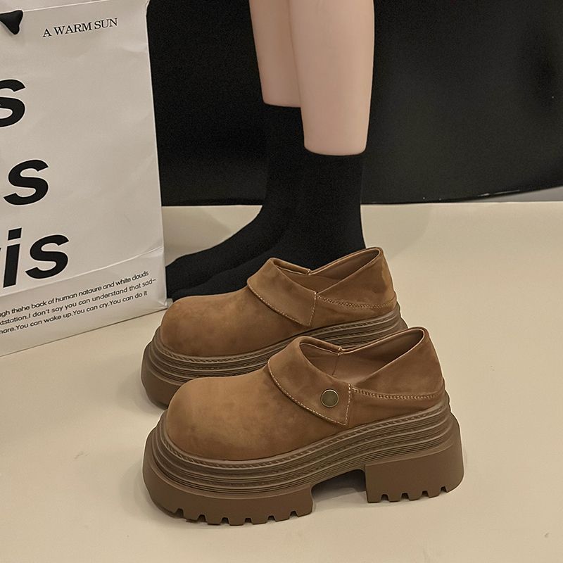 

Woman Pumps Round Toe Loafers Shoes for Women Platform Brown Summer Comfortable and Elegant Y2k with Discount Fashion Dress 40