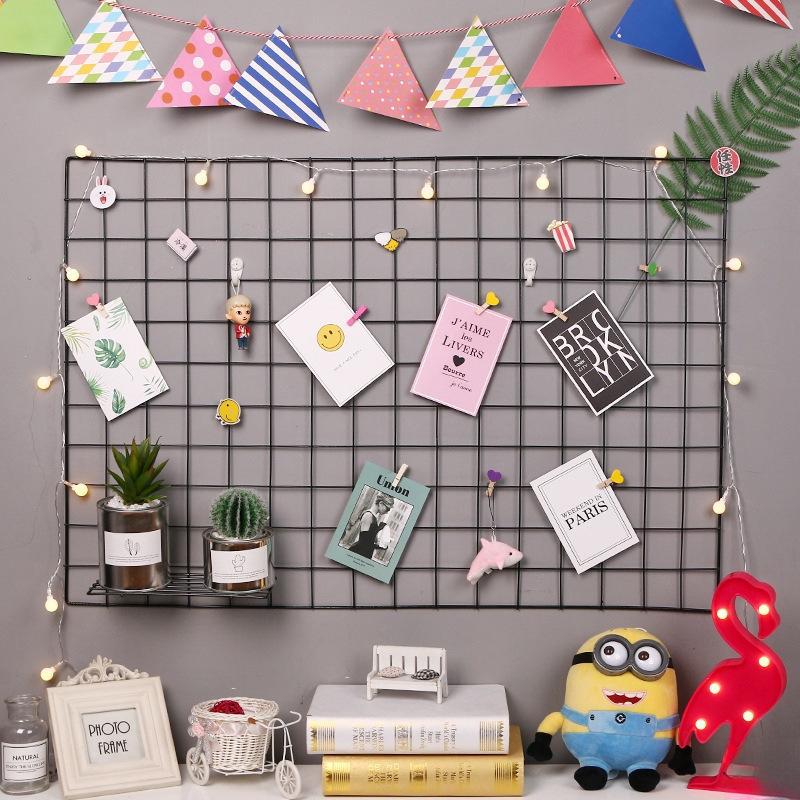 Black Iron Mesh Jewelry Photo Display Grid