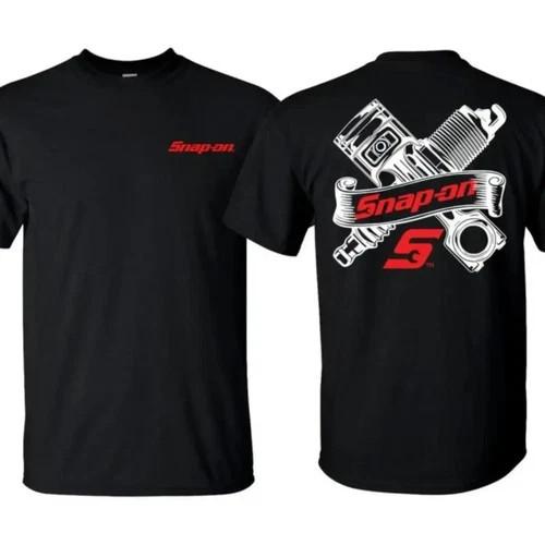 Snap on T-shirt, 2 Sides Print Mechanic Tools Piston Spark Plug 4XL
