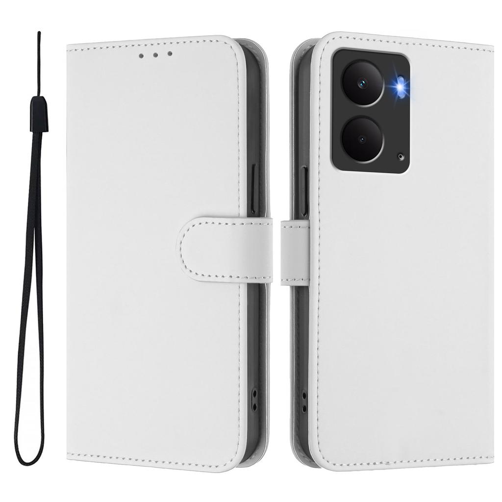 For Realme 14 5G/Realme Neo7x 5G/Realme P3 5G Case Solid Color Wallet Leather Phone Cover with Strap