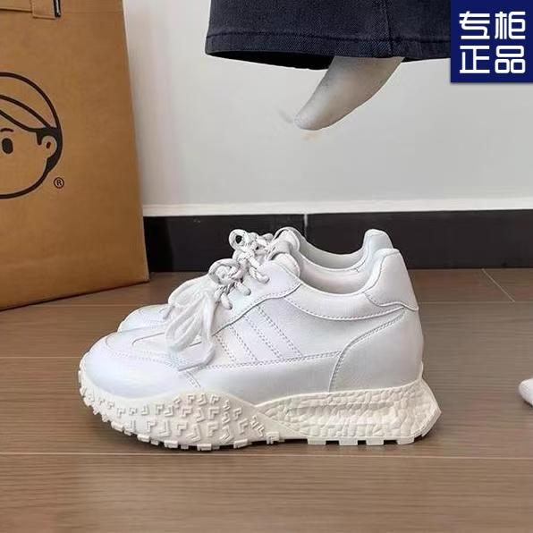 Thick-soled Inner Height-increasing Small White Shoes for Women and Small Men 2025 Spring New Retro Color-polishing Lightweight Forrest Gump Training