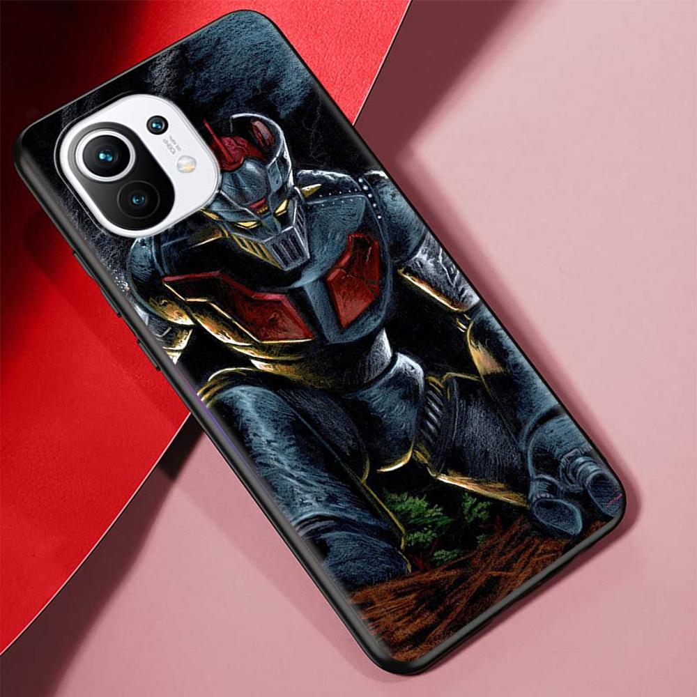 Pouzdro na mobil Manga Mazinger Z Anime pro Xiaomi Poco X3 NFC M3 Mi 11 Lite 5G 12X 11T 10T 12 Pro 9T Note 10 9 Silikonové Černé