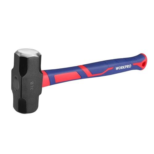 

WORKPRO Double-Ended Stone Hammer with Octagonal Handle, Fiberglass Handle, Approx. 1.36 kg (3 lb), for Ironwork, Metalwork, Woodworking, Civil Engine