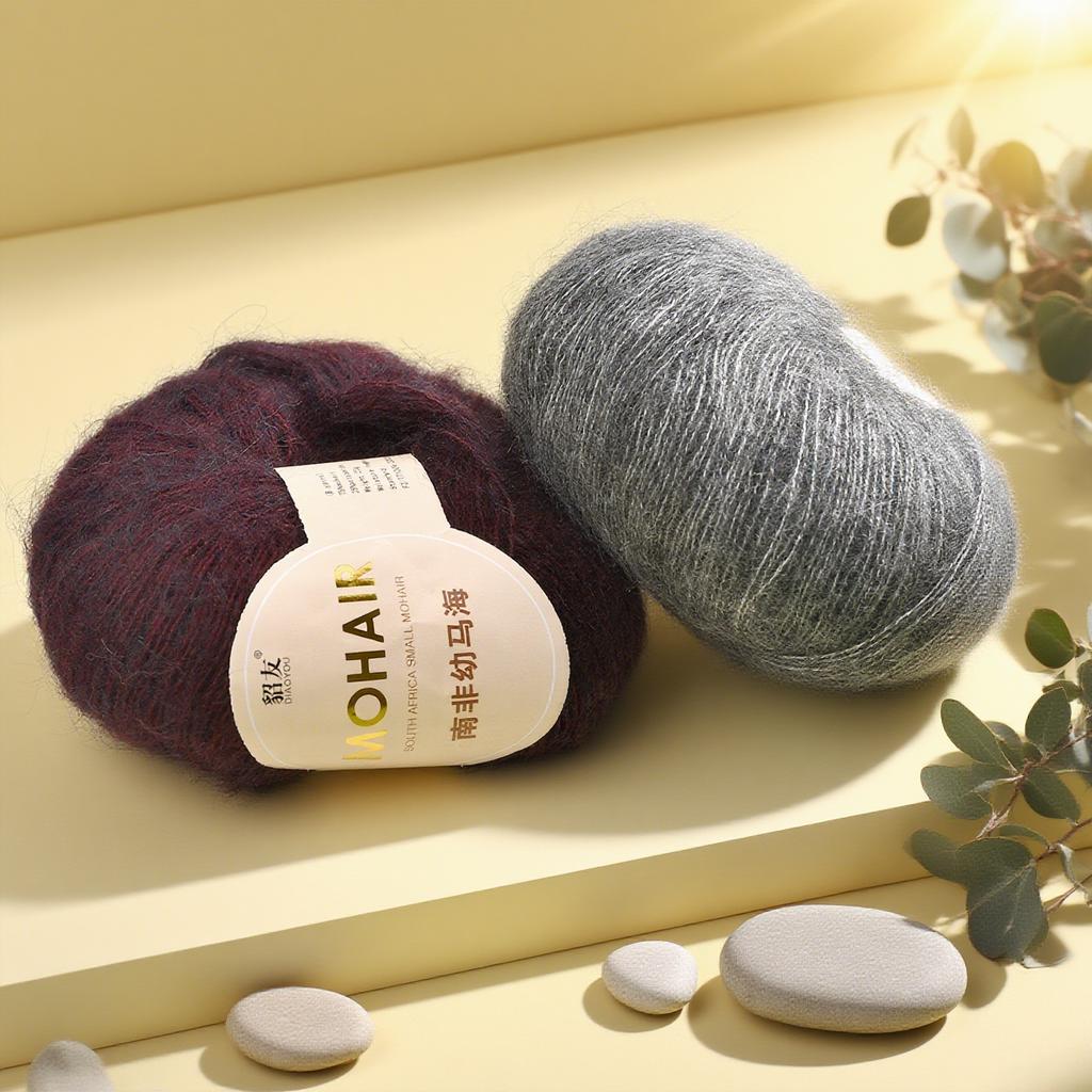 25g/Roll Soft Wool Knitting Cashmere Long Thin Yarn Roll Mohair Yarn DIY Hand Crochet Soft Mohair Cashmere Wool Knitting Yarn