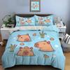 3D Cute Cartoon Capybara Print Bedding Set Duvet Cover with Pillowcases Adult and Boys Bedding Set Luxury Gifts