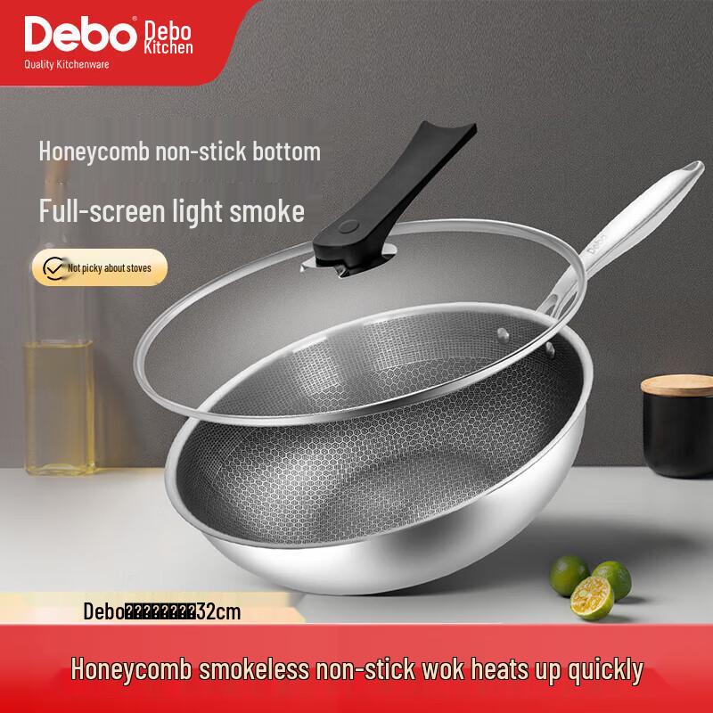 Debo Honeycomb Stainless Steel Wok