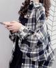 BLANK BLANC Checked Puff Sleeve Fall Loose Size Perfect for Everyday School Maternity and This Flannel Shirt In Black Features a Relaxed Fit and a