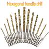 13Pcs Titanium Plated Twist Drill 1.5-6.5Mm Hexagonal Handle Electric Drill Driver Drilling Air Screwdriver Tool Accessories Set