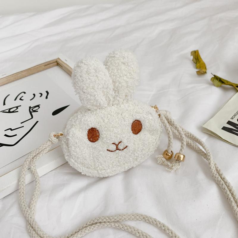 Adorable Cartoon Bunny Plush Bag For Toddlers Cute Shoulder Snack Bag