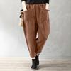 Available Now! 2025 TEMU Autumn/Winter Women's Corduroy Pants with Elastic Waist & Pockets - Loose Fit Fashion Outerwear.