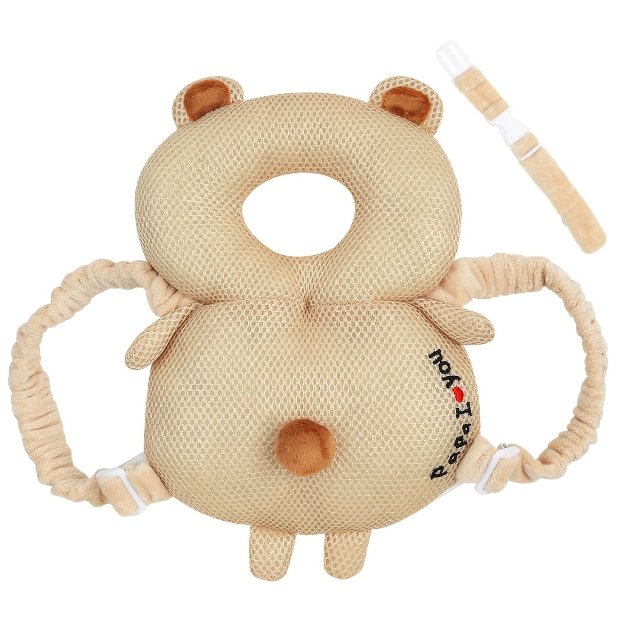 

Bear Super Cute Fall Prevention Backpack with Head Guard and Mesh Cushion for Size L [Revised Strap] [Anti-Bump Design] Babies,