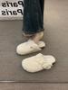 Thick-soled Sheep Curly Wool Plush Bag Head Half Slippers Women's Outer Wear 2025 Winter New Cork Wool Slippers One Pedal