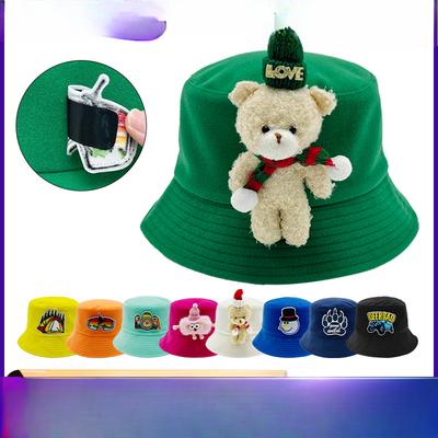 Fisherman's Hat Children's Adult Bear Velcro Hat Basin Hat