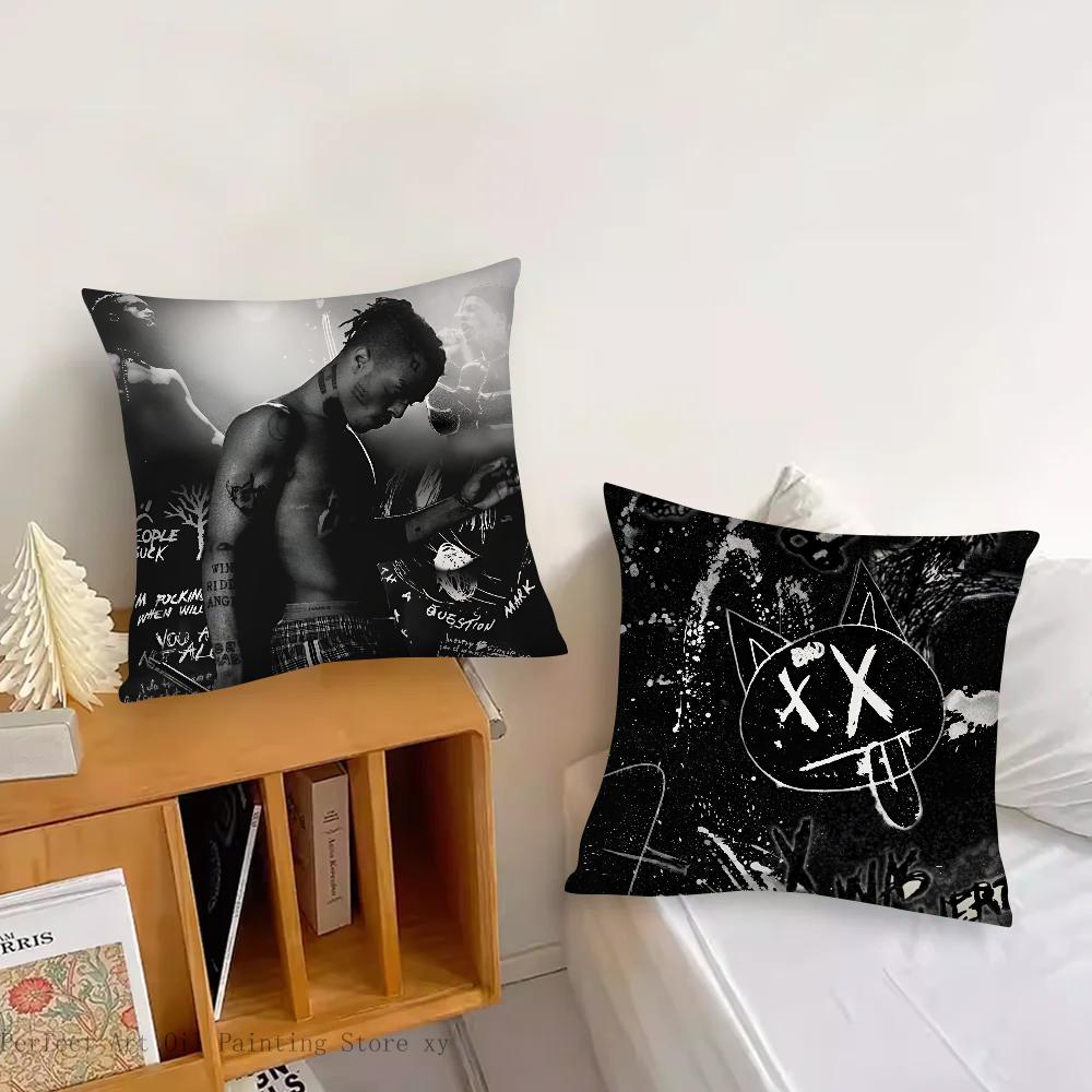 Singer XXXTentacion Rap Hip Hop Music Pillow Case Fashion Square Pillowcase Bedroom Sofa Room Ins Decoration Leisure Cushion