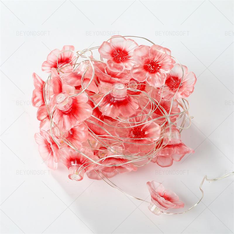 

2M 20 светодиодных гирлянд с изображением цветущей вишни, рождественские рождественские украшения для кровати, праздничные украшения для улицы, свадьбы, вечеринки, для ребенка 3M