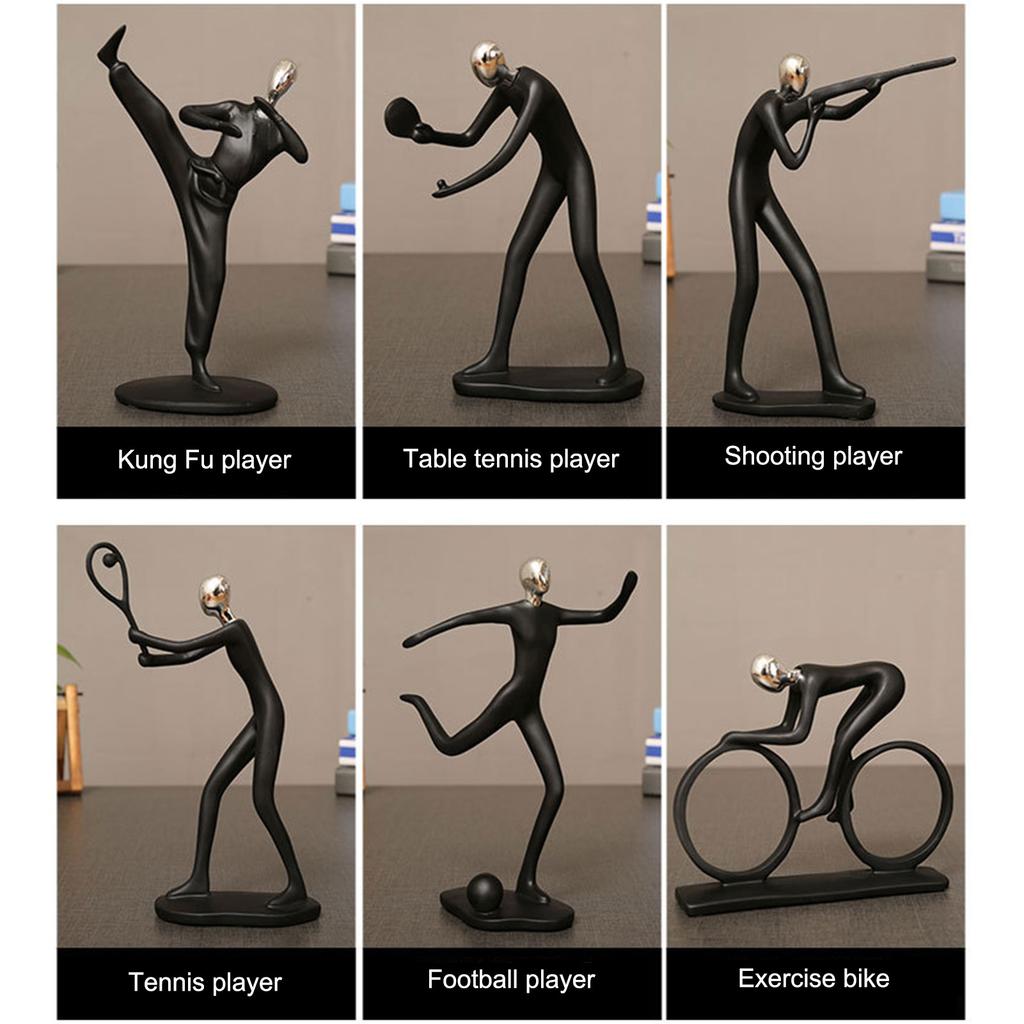 Modern Abstract Craft Resin Athlete Statue Sport Figure Figurine Elegant Sport Theme Sculpture Office Home Living Room Decor