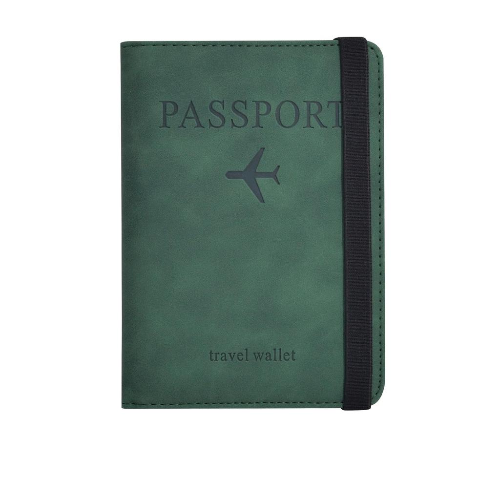 Passport Holder, with Credit Card Slot and Boarding Pass Slot Combo, Travel Wallet Case Book Travel Must Have, RFID Blocking Lea