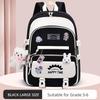 Frische Patchwork-Handtasche im College-Stil, superleichter Rucksack zum Schutz der Wirbelsäule, niedliche Cartoon-Schultasche für Mädchen und Jungen