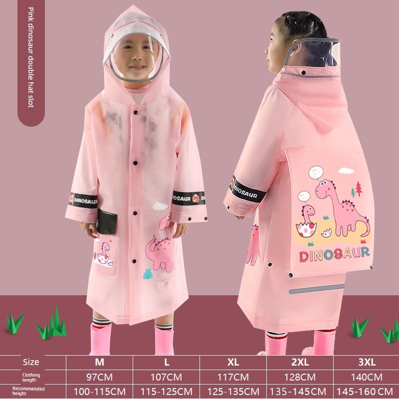 Children's Raincoat for Boys and Girls, Kindergarten School Rainwear, Transparent Cute Poncho-Style Raincoat for Toddlers and Students