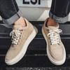 British Style High Top Shoes Men's Suede Shoes Thick Soled Casual Shoes Men's Hiking Shoes Lace Up Khaki Trendy Shoes