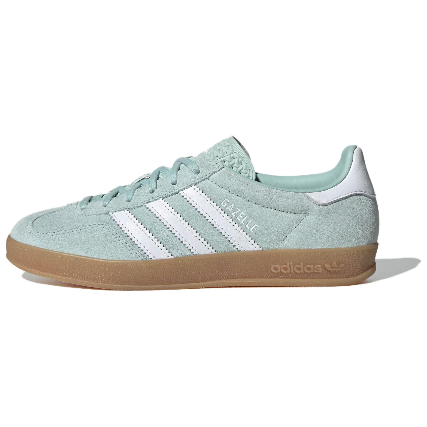 

Adidas Оригинальные Gazelle Indoor Удобные Универсальные Прочные Низкие Кроссовки Женские Кроссовки Зеленый Белый JS1396 40
