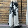2026 Spring/Summer Women's Fashion Black and White Printed Slimming Casual Wide-Leg Pants