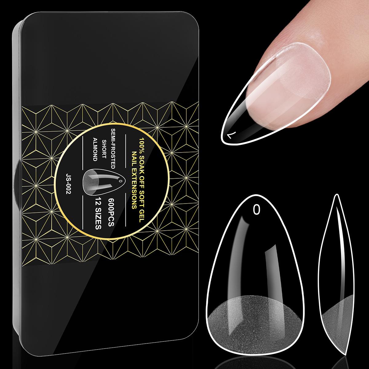 

Прозрачные полуматовые типсы для наращивания без выпиливания