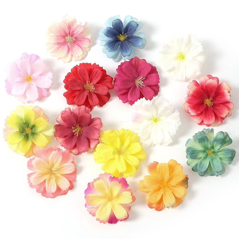 30/50Pcs Artificial Hydrangea Flowers Head Rose Artificial Flower Home Room Decoration DIY Gift Accessories Wreath Wedding Decor