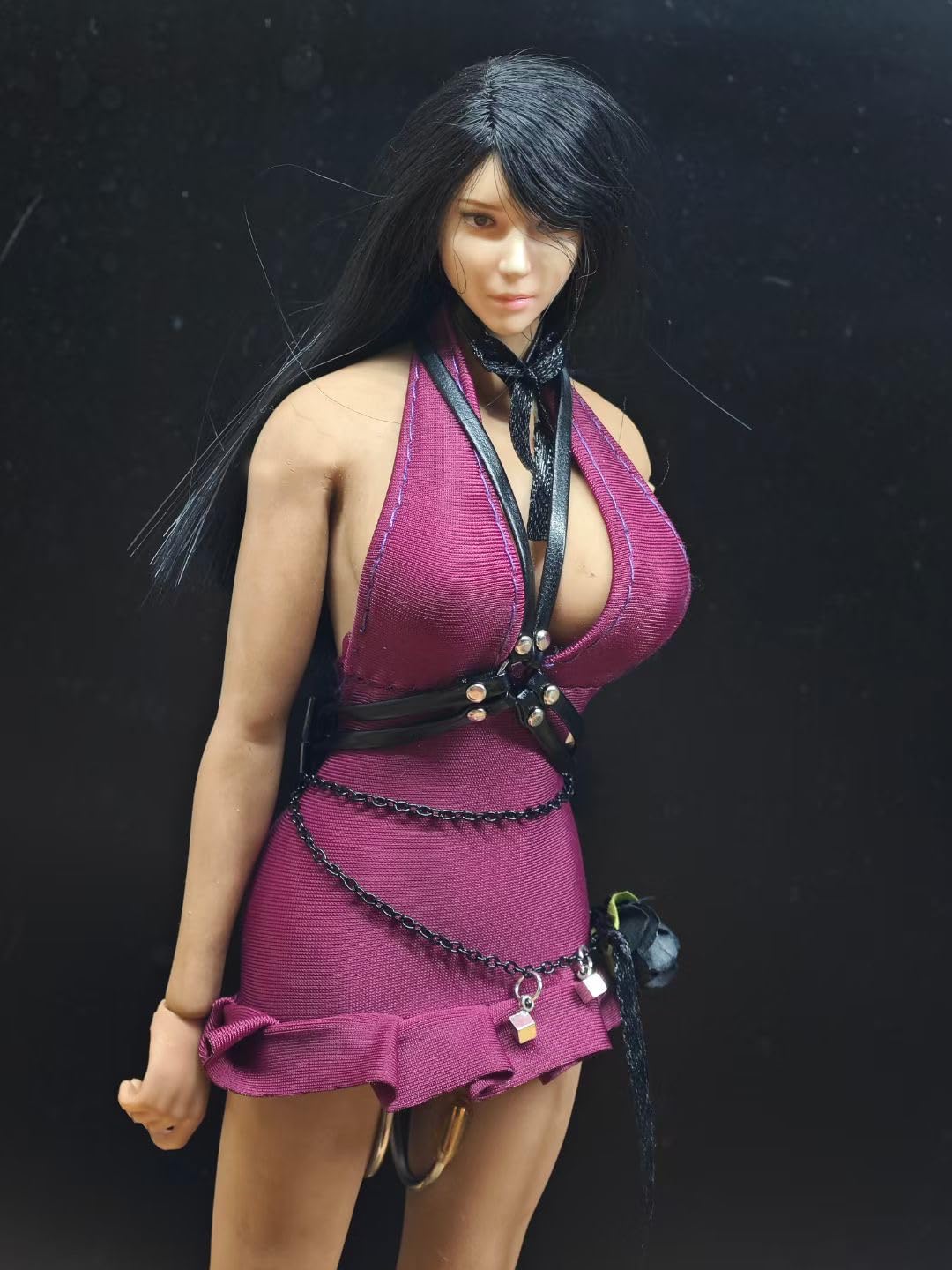 

HAMRETHYPPZ 1/6 Scale Costume, 1/6 Scale Figure Clothes, Female Sexy Dress, Wine Red Dress (Body, Head, Shoes, etc. Not Included) Wine Red
