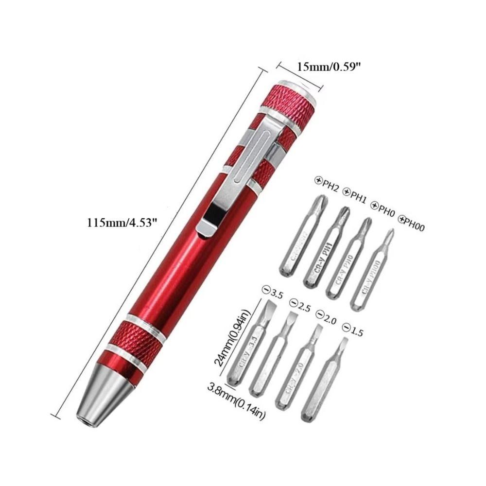 Magnetic Bits Multitool Aluminum Zinc Zinc Alloy Precision Screwdriver Pen Magnetic Screwdriver Phone Repair