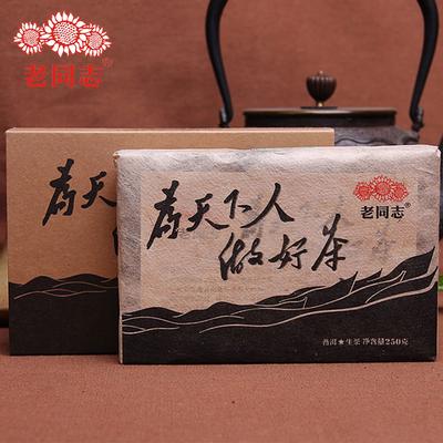 Haiwan Tee Puerh 2017 Jahre Alter Kamerad Hergestellt Guter Tee für Menschen Auf Der Welt Shen Puer Ziegel 250g