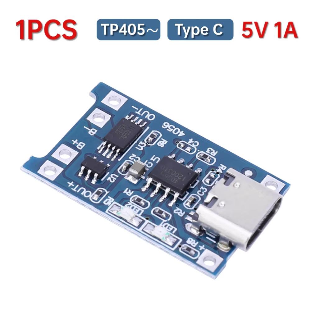 1-20PCS TP405~ 5V 1A 18650 Lithium Battery Charger Module Type-C/Micro USB/Mini USB Charging Board With Protection Dual Function