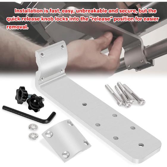 Marine Rail Mount Grill Bracket Kit 58182 Replacement for Any Kuma BBQ Grill Inboard/Outboard -Silver