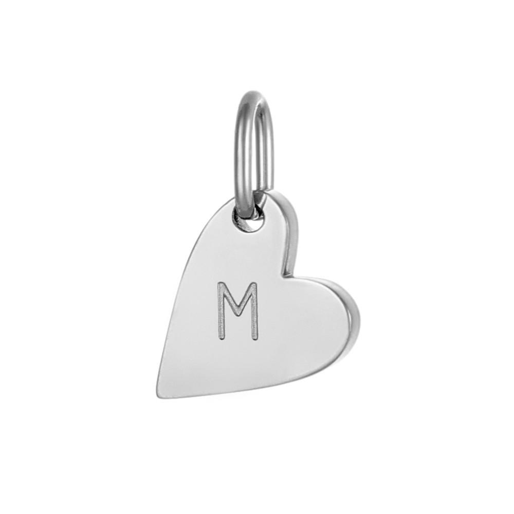CARLIDANA 3PCS Best-Selling Silver Color Letter Alphabet Heart-Shaped Pendant Charm Necklace Earrings DIY Accessories Jewelry