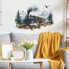 Artistic Watercolor Journey Train Wall Stickers Whimsical Self-Adhesive Wall Art for Bedroom and Living Room Home Decor