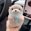 Kawaii Otters Holding Fish Plush Doll Keyring Plush Material Soft Touch Doll Toy Keyring Cute Design Funny Pendant Keyring