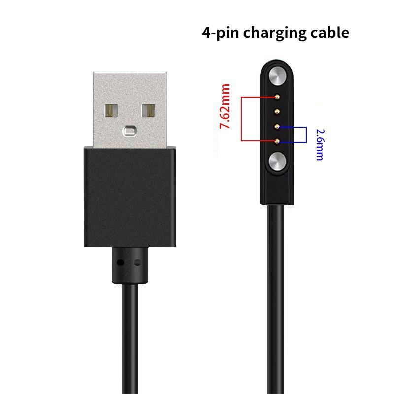 2 Pins 4Pins Smartwatch Dock Magnetischer Ladeadapter USB Ladekabel für Smartwatch Stromladekabel Zubehör