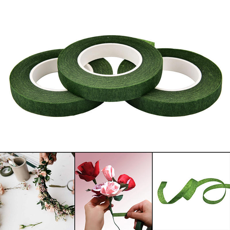 Durable Rolls Waterproof Green Florist Stem Elastic Tape Floral Flower 12Mm Tape