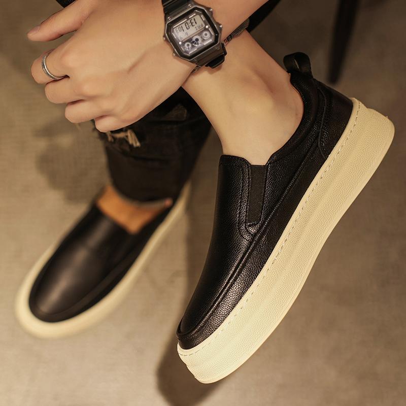 Fashion New Leather Men's Shoes Luxury  Black Slip On Loafers Business Casual Shoes Soft Bottom Driving Shoes Men Formal Mocassins