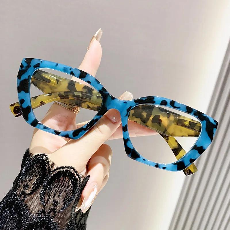 Women Glasses Anti-blue Light Plus Diopter Eyewear Vintage Large Frame Reading Glasses Trendy Far Sight Eyeglasses