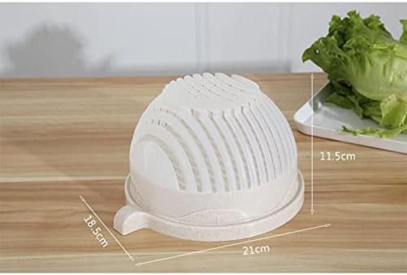 Lulubelle Snap Salat-Schneide-Schüssel Snap Salat-Schneide-Schüssel Sofortiger Salatbereiter Einfache Salatzubereitung Gemüseschneider Gemüsehackmesser Salat-Schüssel-Schneider