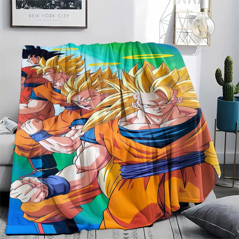 Coperta in Flanella con Stampa Personaggi Dragon Ball, Alta qualità Confortevole per Tutte le Stagioni, Arredamento per la Casa, Calore e Comfort, Perfetta per Regali di Natale